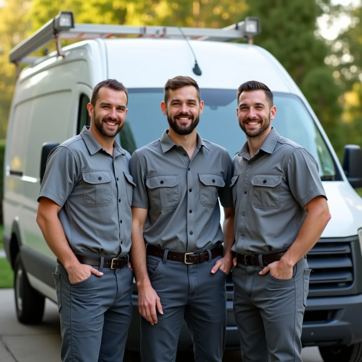 HVAC Quakertown PA technician team in front of a service vehicle