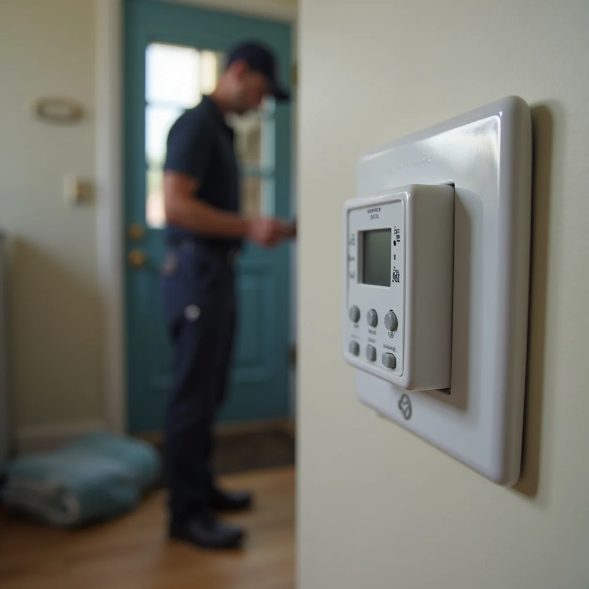 A thermostat switched to off with the fan on