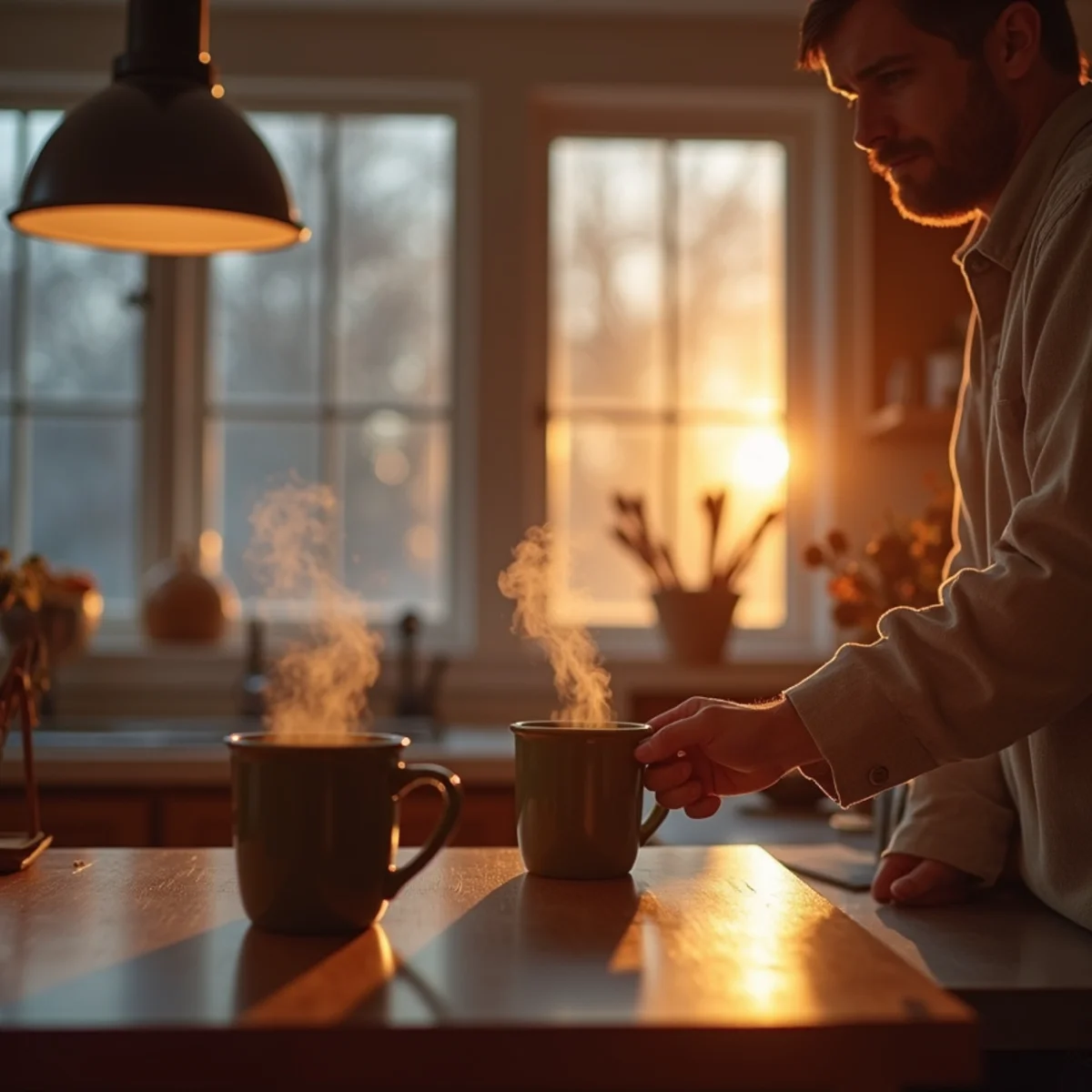 A warm kitchen with the heating restored
