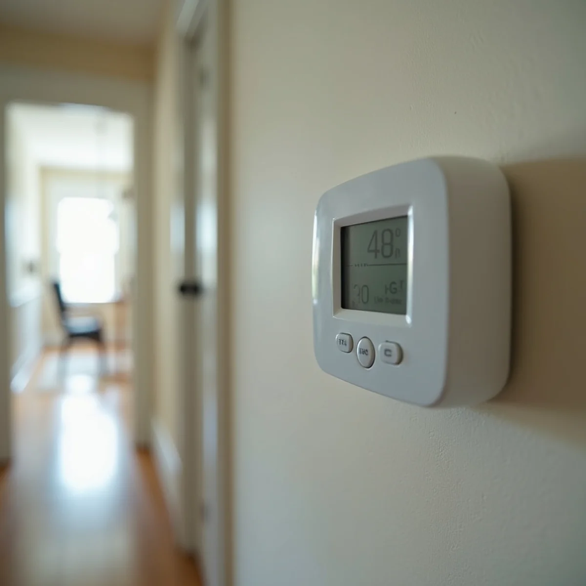 Thermostat with the fan switch in the on position