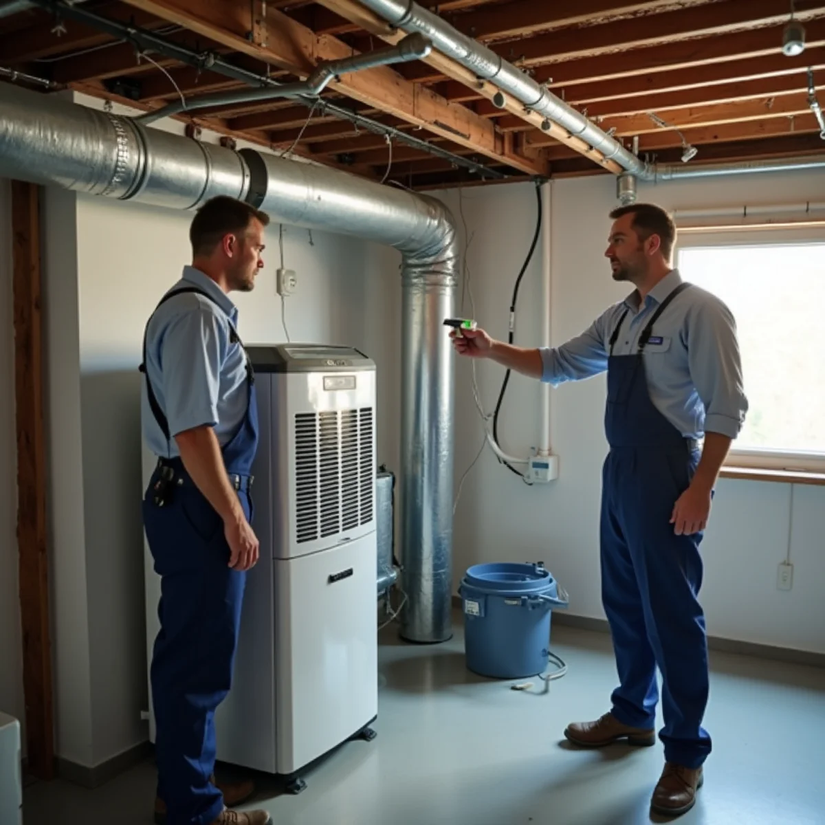 Whole-home dehumidifier and air filtration system installed alongside HVAC ductwork in Quakertown, PA